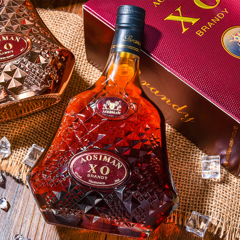 洋酒男爵白兰地xo大瓶礼盒盒装夜店酒吧烈酒白兰地