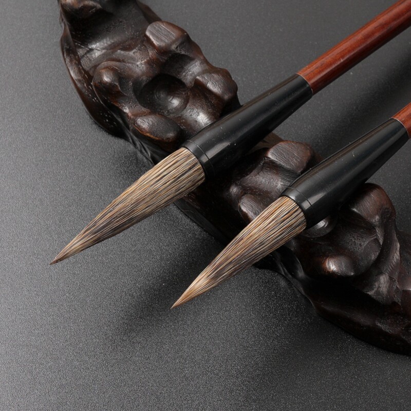 毛笔文房四宝石獾笔大号小号纯石水墨山水画中国画书法毛笔