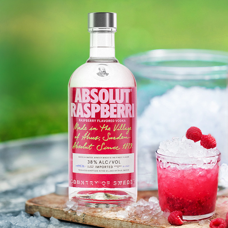 absolutvodka绝对伏特加覆盆莓味700ml瑞典进口洋酒伏特加