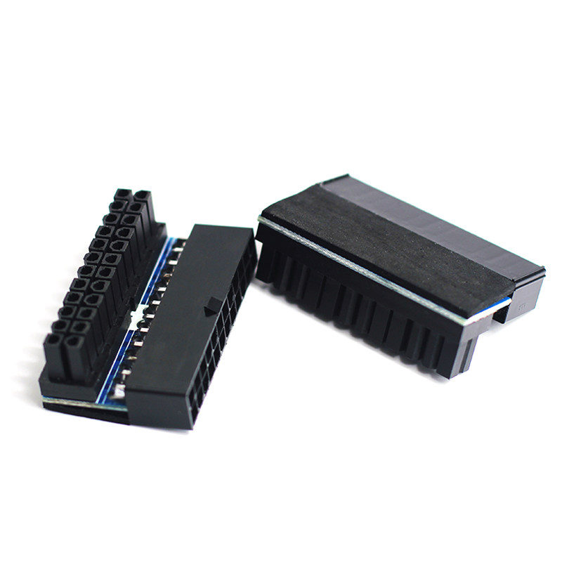 电源主板24pin转接头24p90度直角转弯转向头理连接线