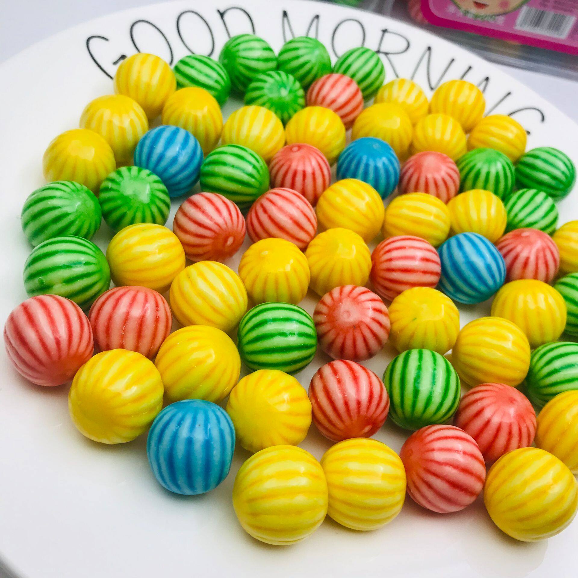 彩浪五彩西瓜泡泡糖240g多彩口香糖糖果8090怀旧口香糖