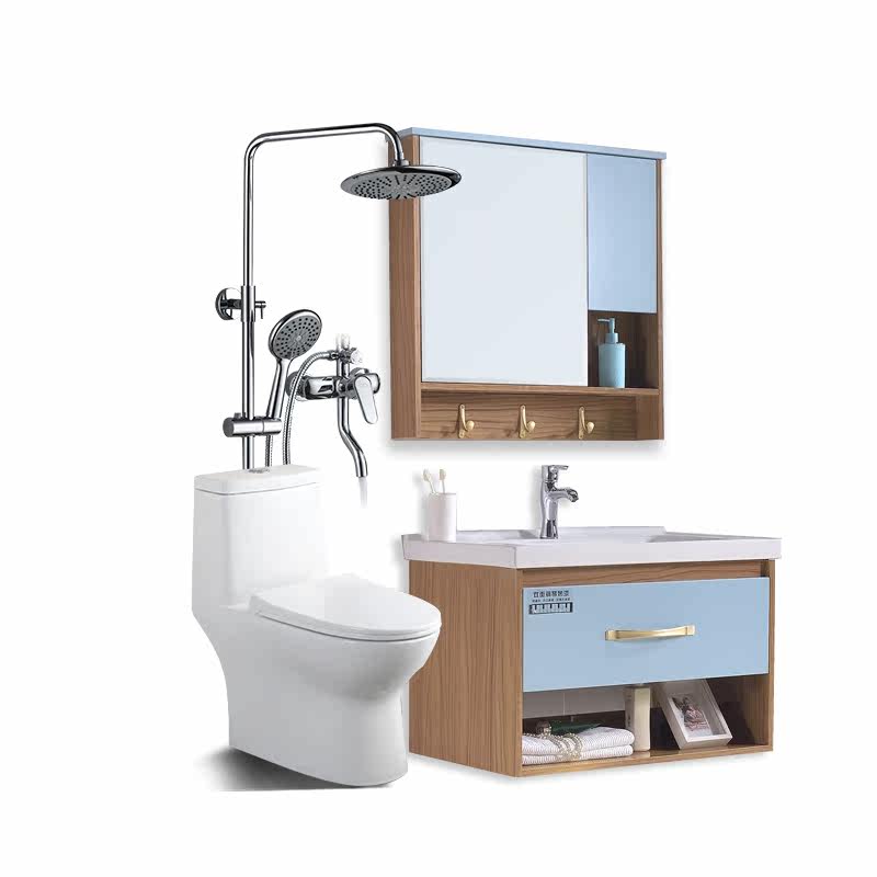 卫洁仕卫浴套装马桶花洒落地式浴室柜组合洗漱台卫生间洁具三件套