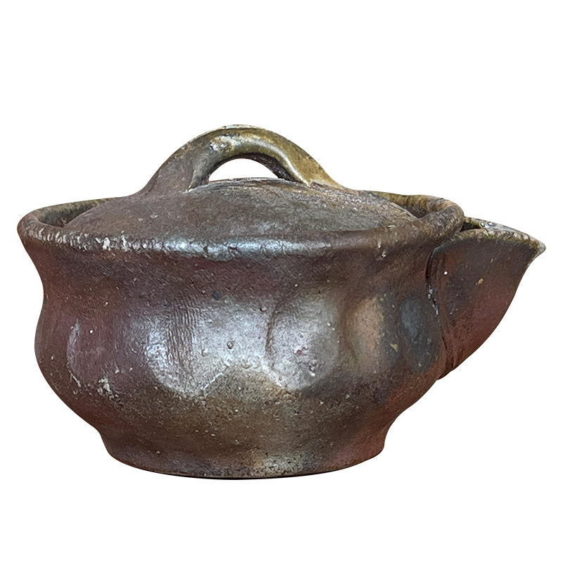 重利日本胡麻造窑陶弘陶苑备前金重利右卫代金茶壶