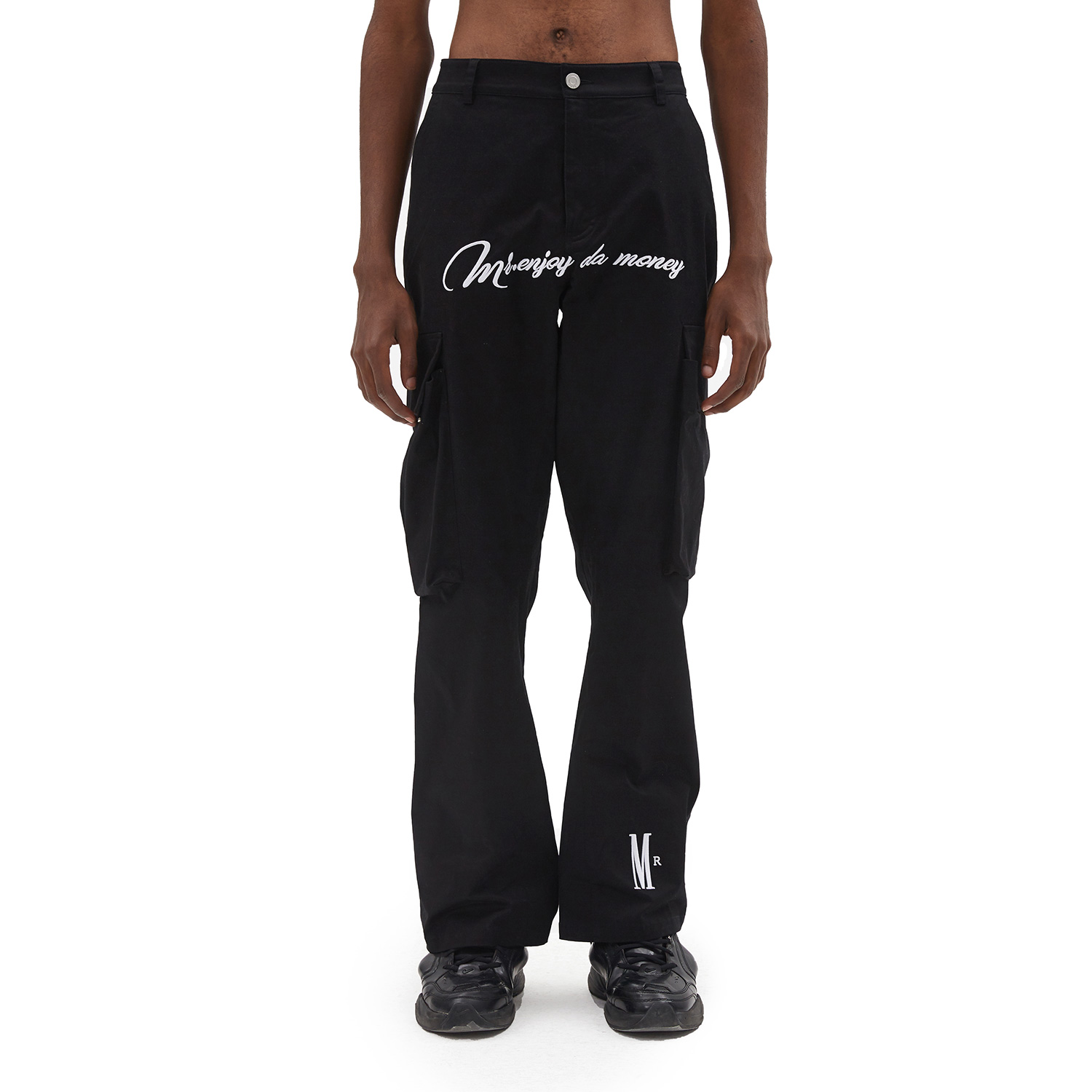 MEDM裤子男秋冬新款潮牌挡前刺绣大口运动休闲裤嘻哈宽松潮流长裤