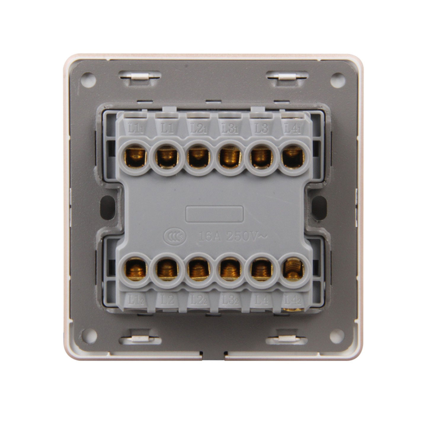 雅白色大面板无边框开关电源墙壁开关插座四开双联四开双控带荧光