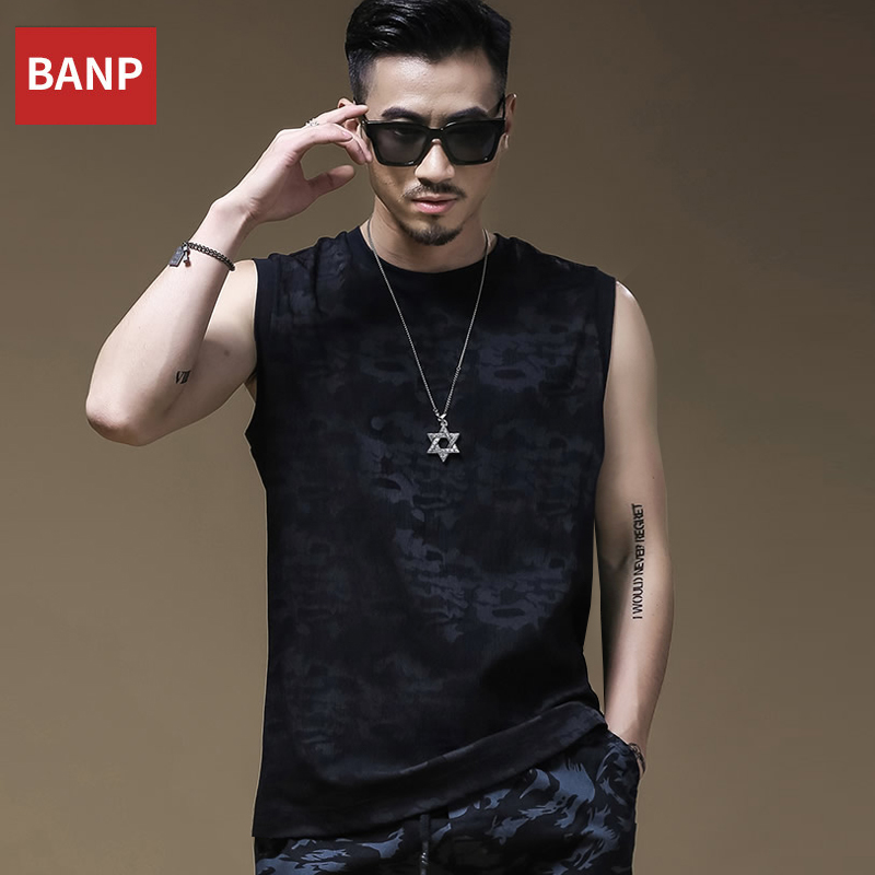 迷彩运动背心男潮牌健身坎肩男士棉夏季篮球嘻哈个性潮流无袖t恤