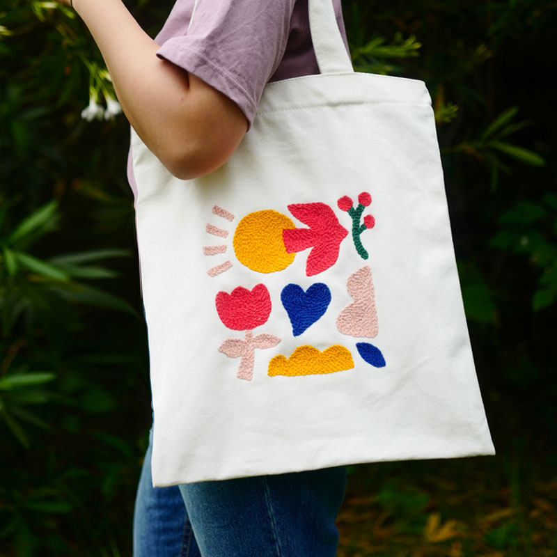 手工墩绣戳戳帆布包帆布布袋diy包包手工制制作缝纫diy材料套装