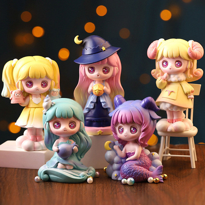 盲盒网红2021新款女孩十二星座手办娃娃公仔可爱潮玩盲盒