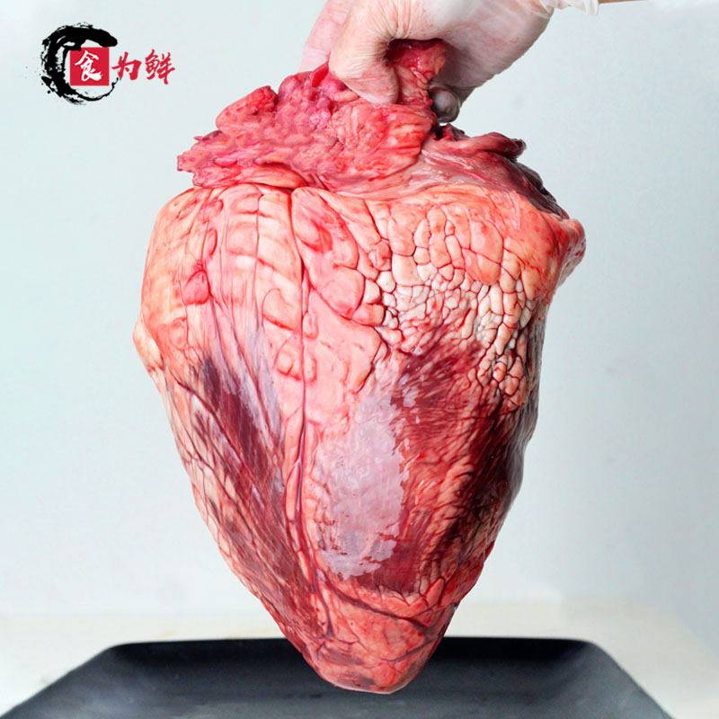 黄牛牛心散养草饲新鲜生牛心管非冷冻烧烤心脏内脏牛杂三只包邮