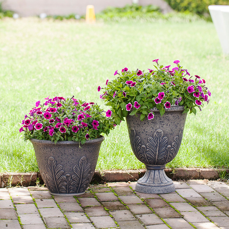 虹越华锦欧式花盆塑料家用圆形奖杯庭院别墅花盆