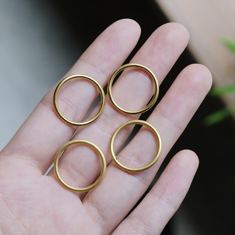 曼叙长乐足金戒指戒环实心空心日常佩带戒指