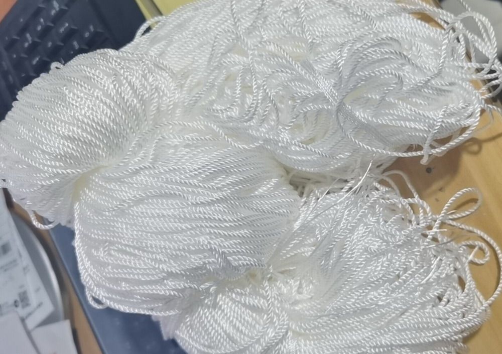 白色13mm延绳3股锦纶绳鞋袋抽绳尼龙绳吊卡吊牌绳子