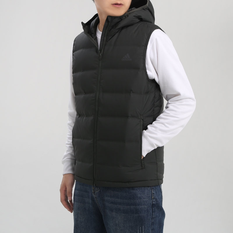 阿迪达斯adidas男装秋季新款防风保暖运动背心羽绒羽绒马甲