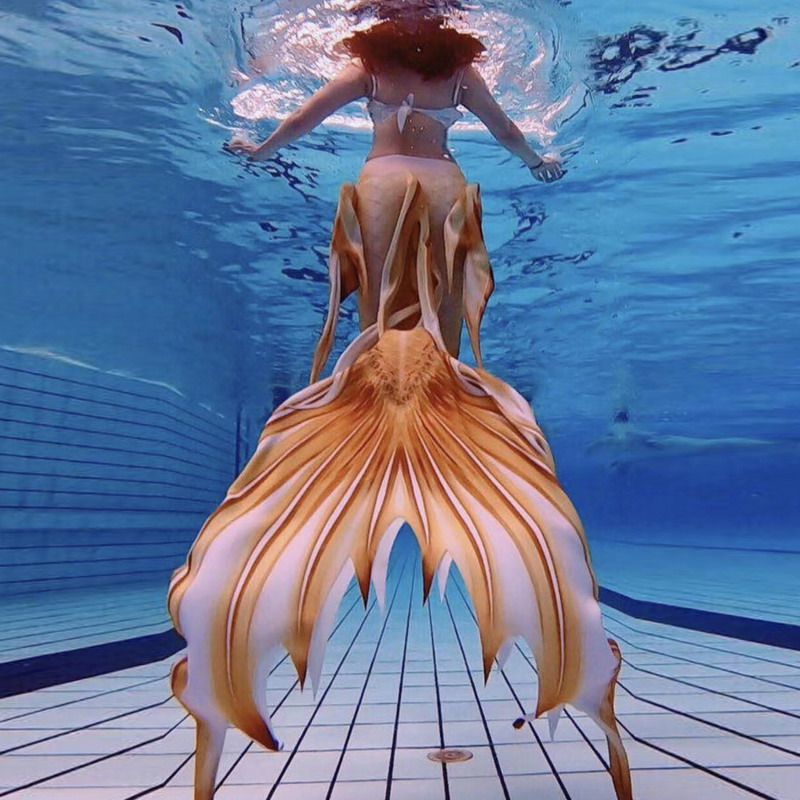 适合拍照网红衣服鲸歌美人鱼尾巴cos大人水下分体泳衣