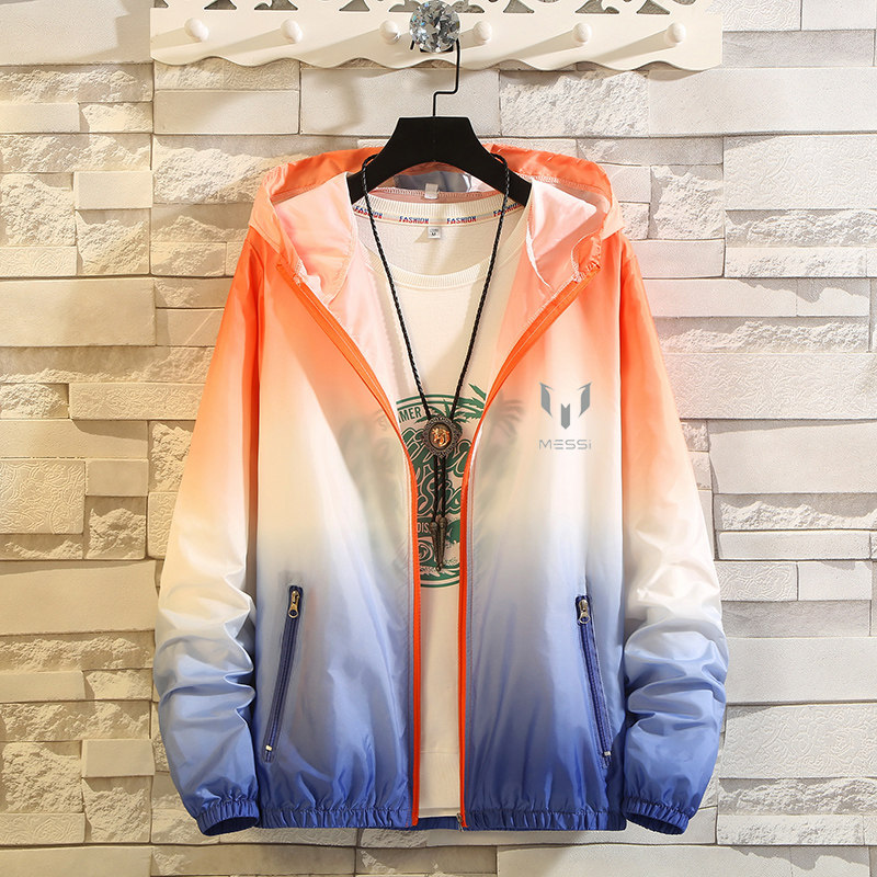 足球防晒透气超薄学生外套情侣潮流衣服渐变夹克