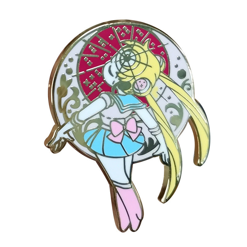 新款卡通胸针美少女战士变身翻领别针月亮棱镜力量胸针