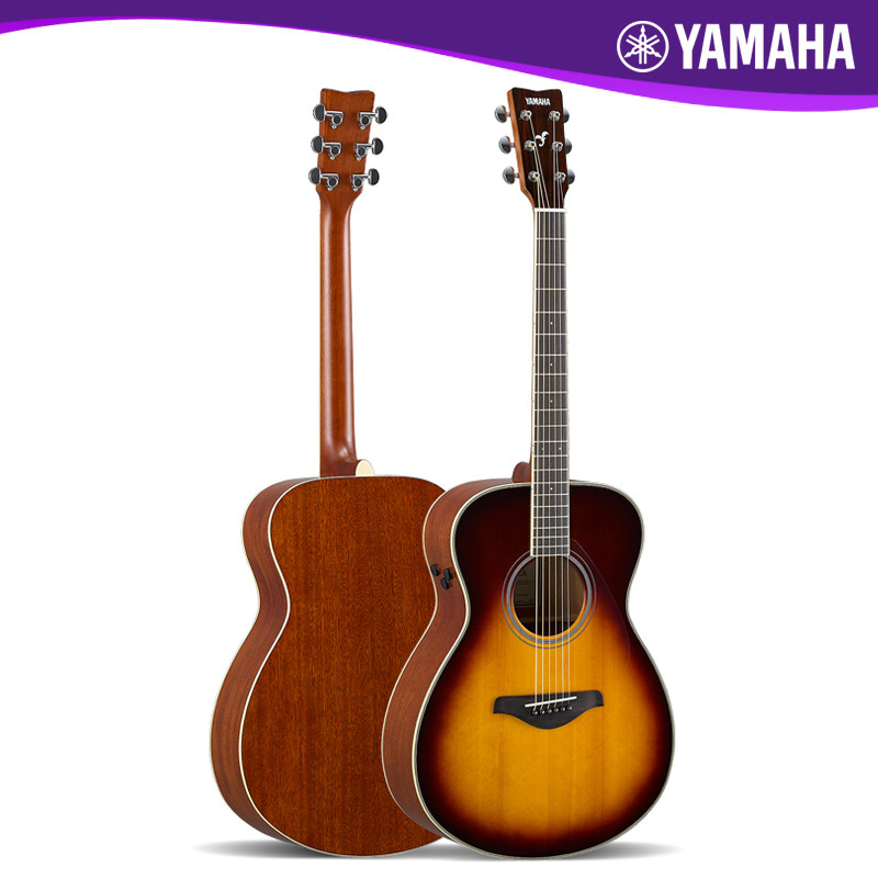 吉他正品yamaha雅马哈加振fgtafsta单板民谣电箱吉他民谣吉他