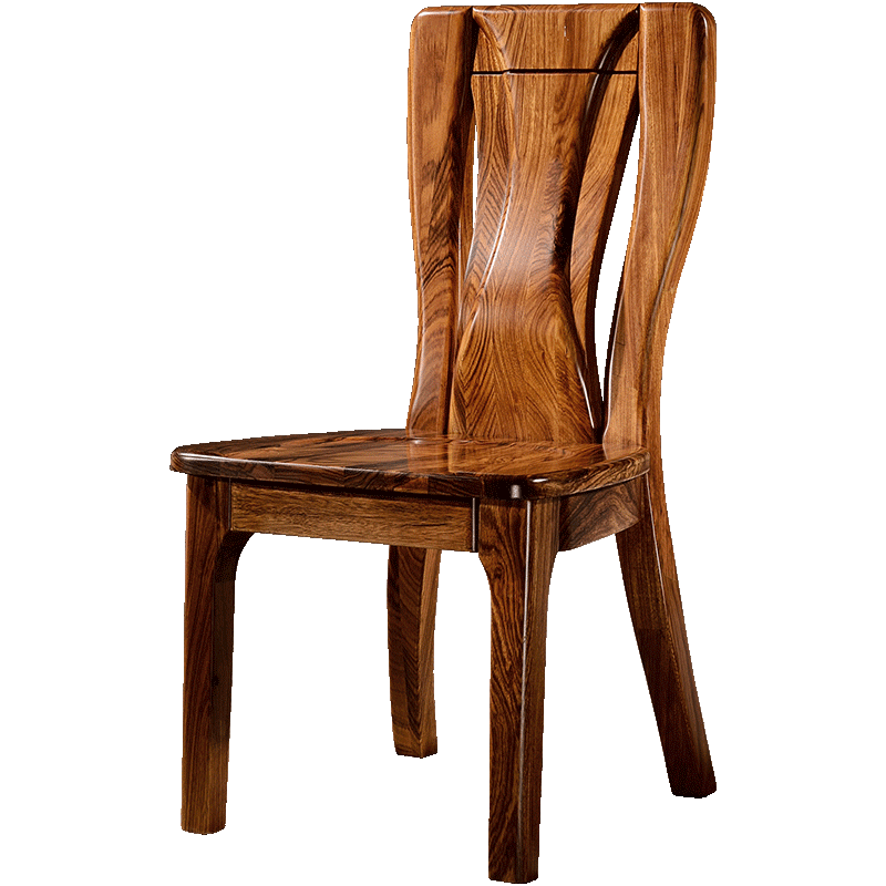 现代中式实木餐椅简约靠背椅乌金木餐椅休闲椅1065