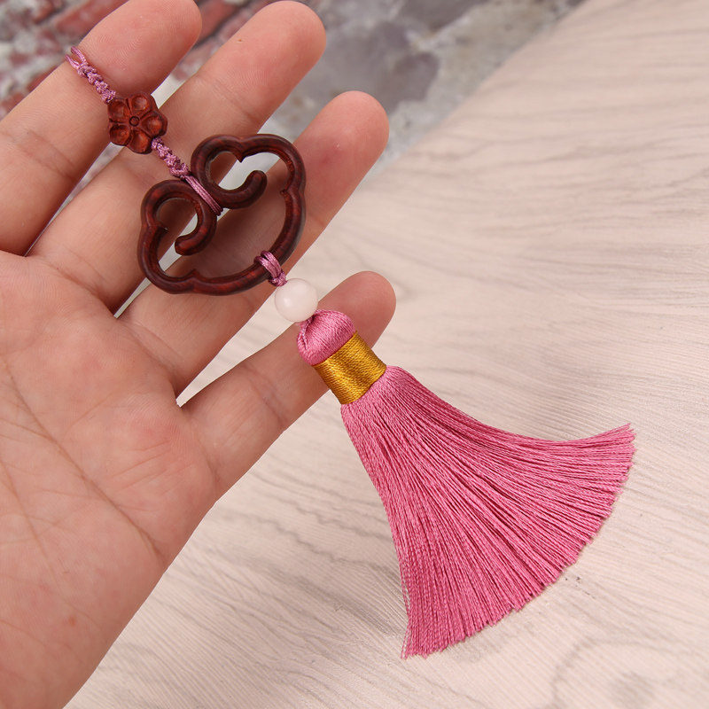 檀木如意复古流苏穗子古风服饰压襟吊坠创意线