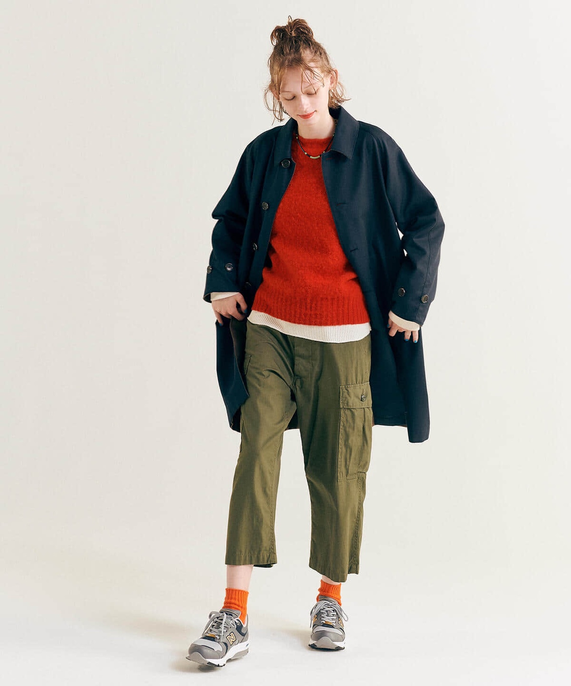 日本订单进口面料beamsboy大口口袋宽松休闲工装休闲裤