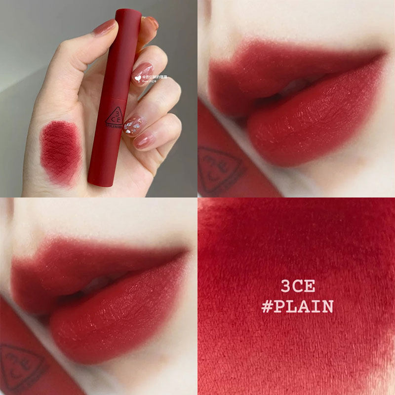 3ce谣言口红透明壳银方管哑光丝绒雾面唇膏222南瓜色220钻红色116-图2