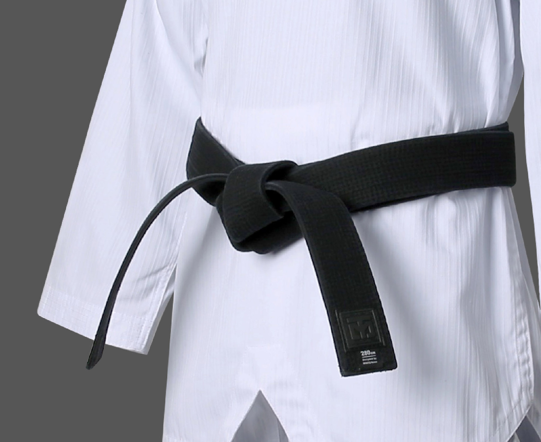 沈阳三线mooto新款黑带韩国盒装跆拳道道带双圈5cm黑带定制刺绣