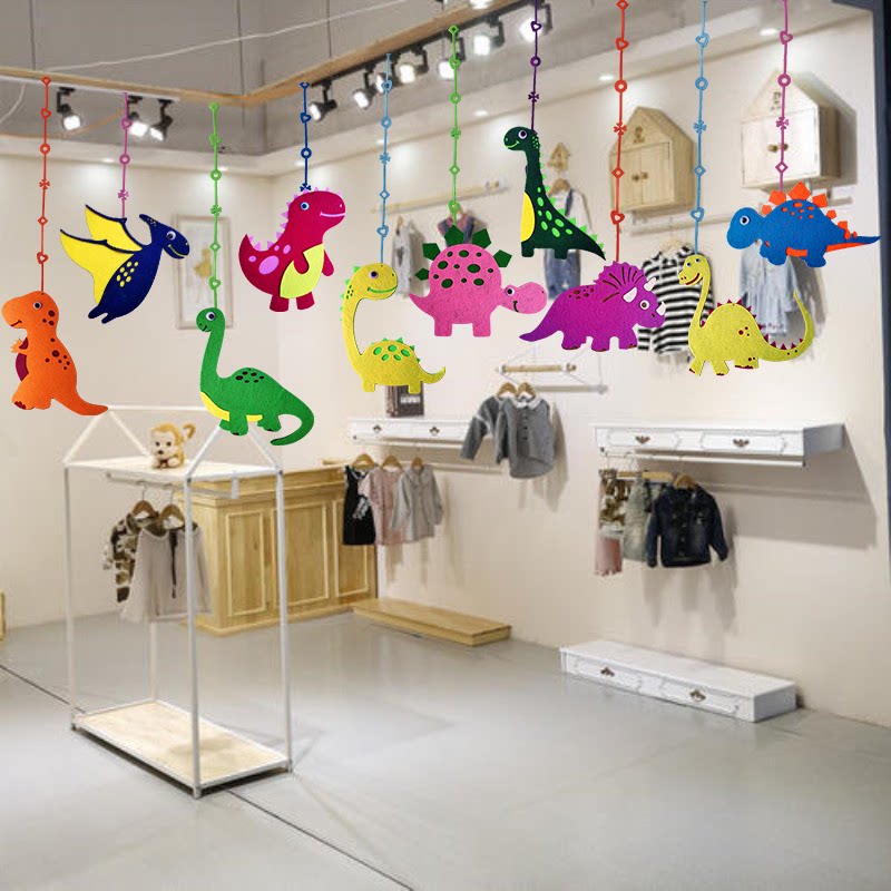 幼儿园教室走廊吊顶环创布置商场店铺游乐园恐龙空中吊饰