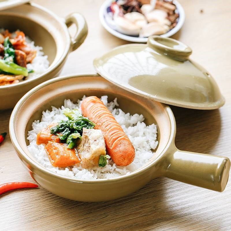 砂锅家用传统粗陶煲仔专用单柄小砂煲手柄小号砂锅