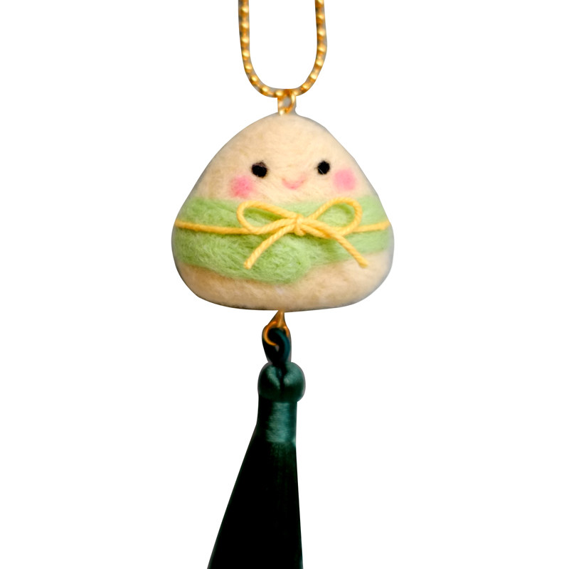 新品原创设计端午节粽子娃娃宝宝车挂羊毛毡diy缝纫diy材料套装