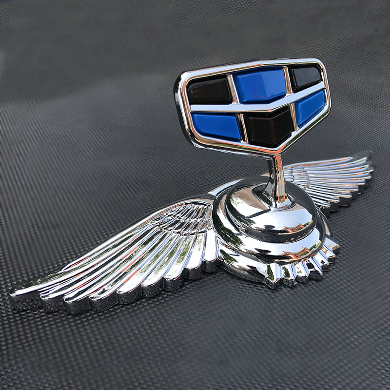 吉利帝豪博越博瑞远景ec7 ec8 熊猫车标立标 引擎盖金属车标贴