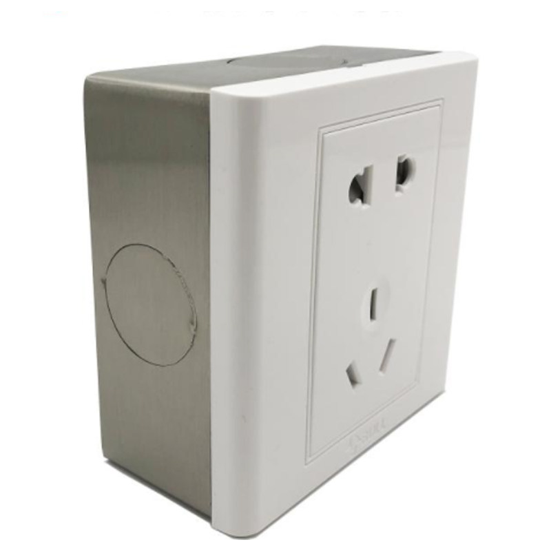 不锈钢明盒插座底盒超薄明装开关接线盒过线家用开关