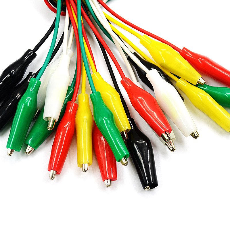 彩色双头小号大中小大中50cm线长头带随机鳄鱼连接线