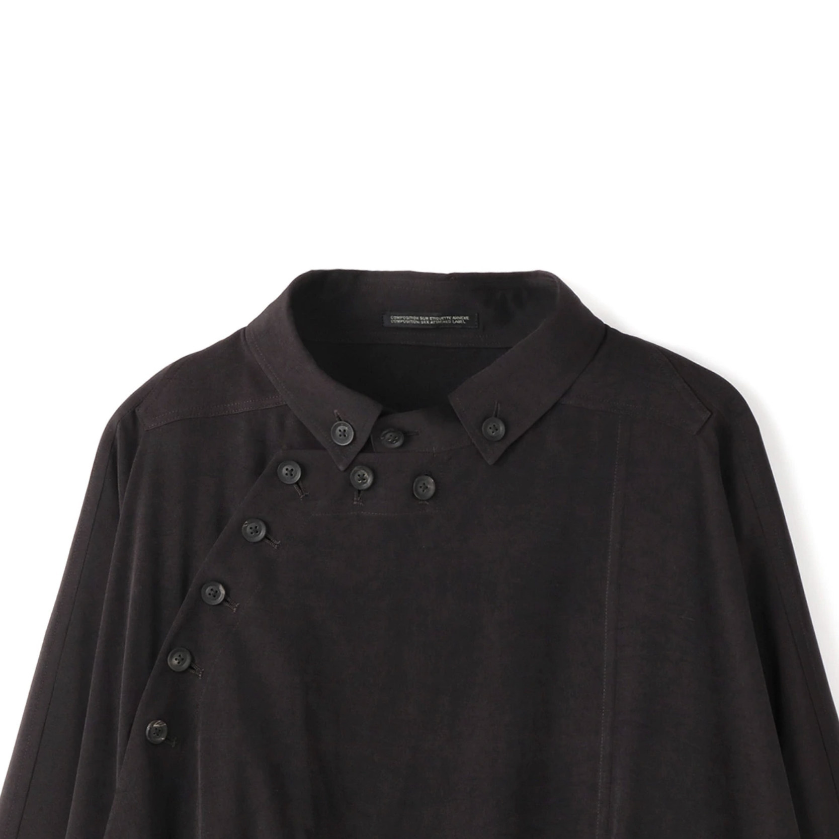 yojiooak内田雀侧细扣混纺外套中长风衣小众风衣