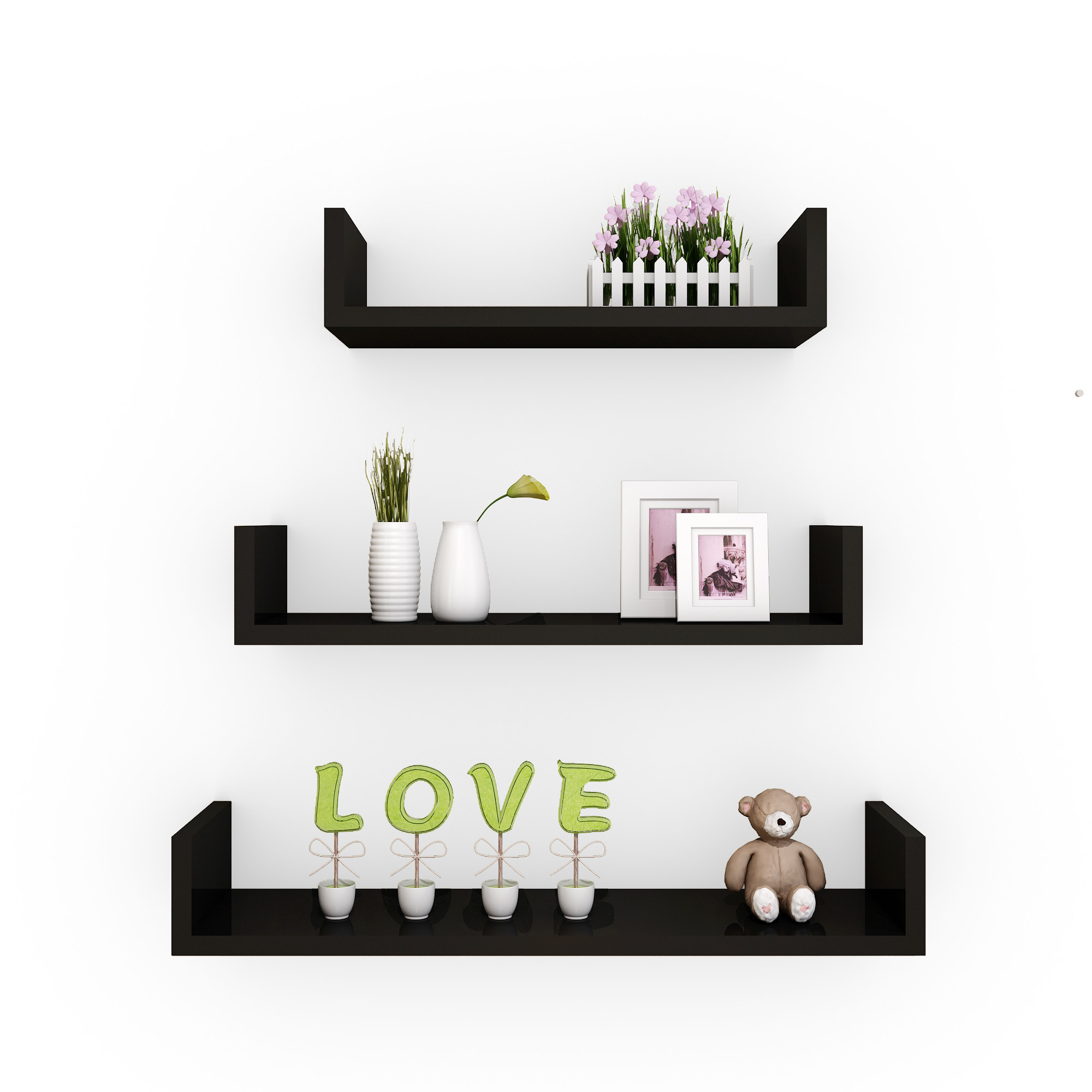 墙上的置物架创意u形隔板书架客厅电视墙壁挂装饰架定做搁板货架