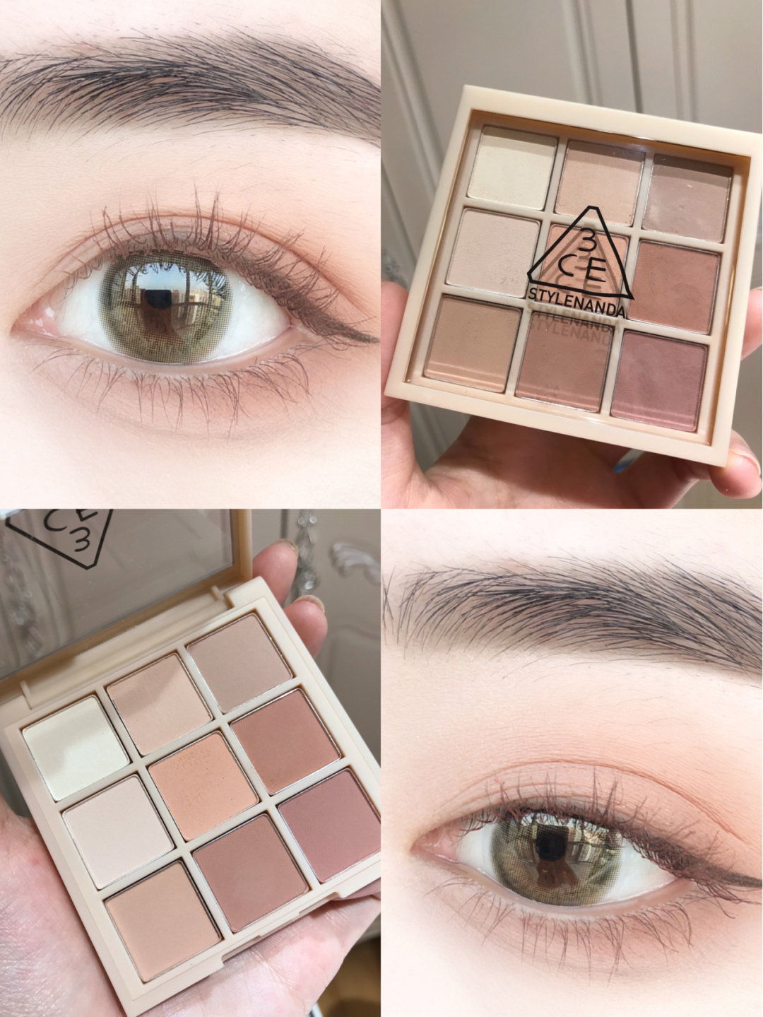 配色高级好美温柔韩国3cedearnude九宫格哑光眼影