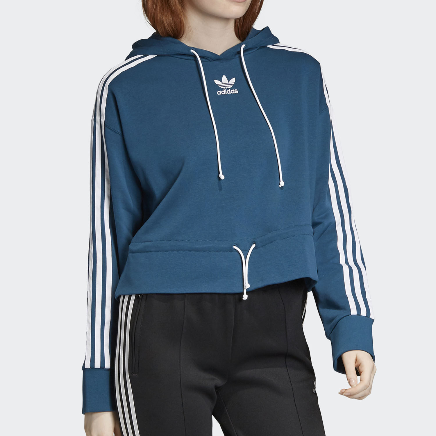 adidas阿迪达斯正品三叶草冬季女子新品休闲套衫连帽运动卫衣
