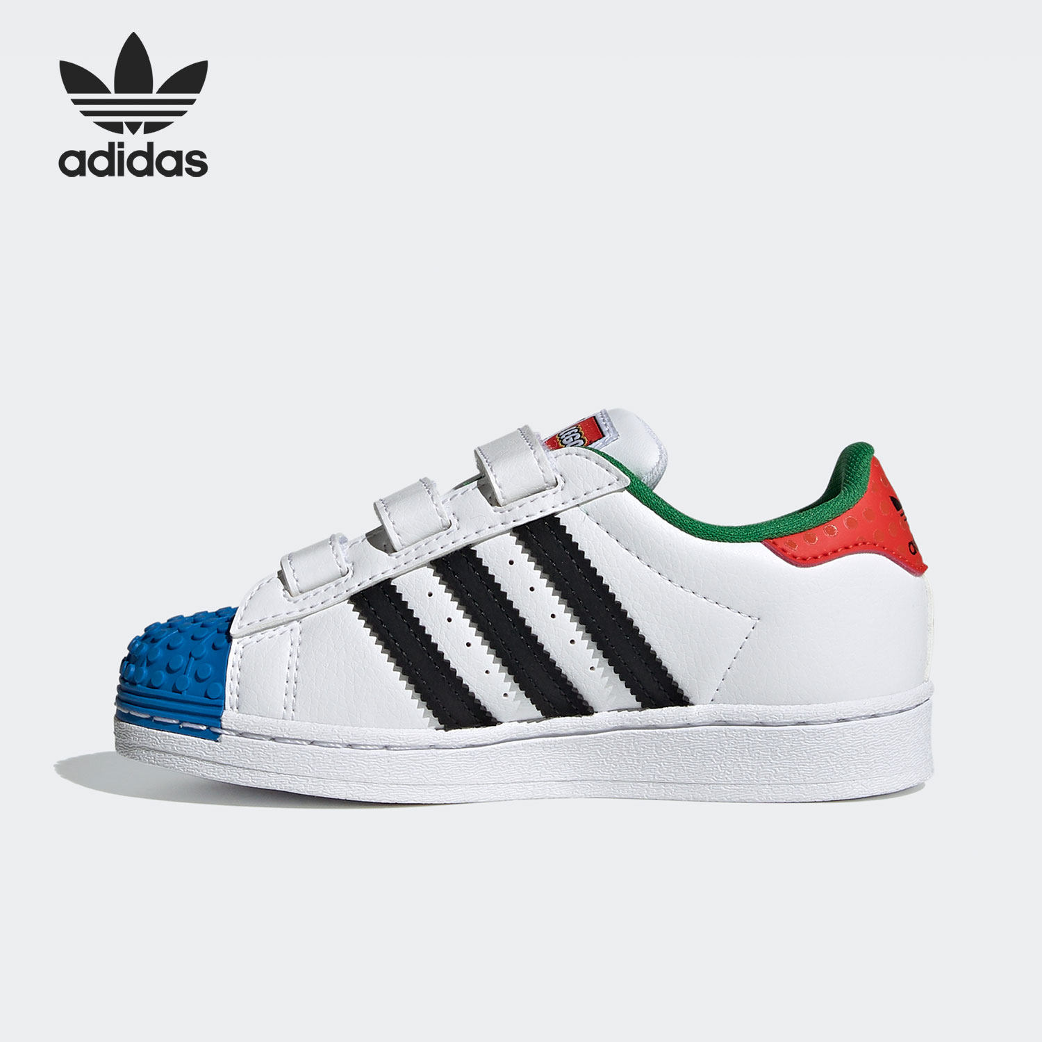 adidas阿迪达斯正品三叶草2021新款儿童男女贝壳头板鞋运动鞋