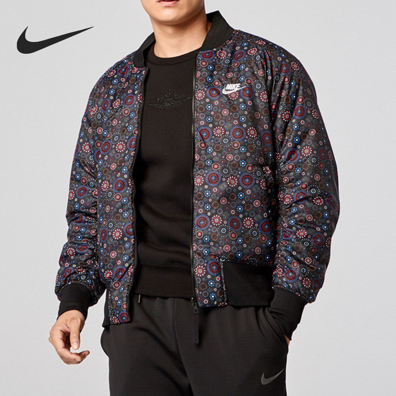 nike/耐克官方正品 男子运动立领休闲保暖棉服夹克外套棉服aj3588-mc