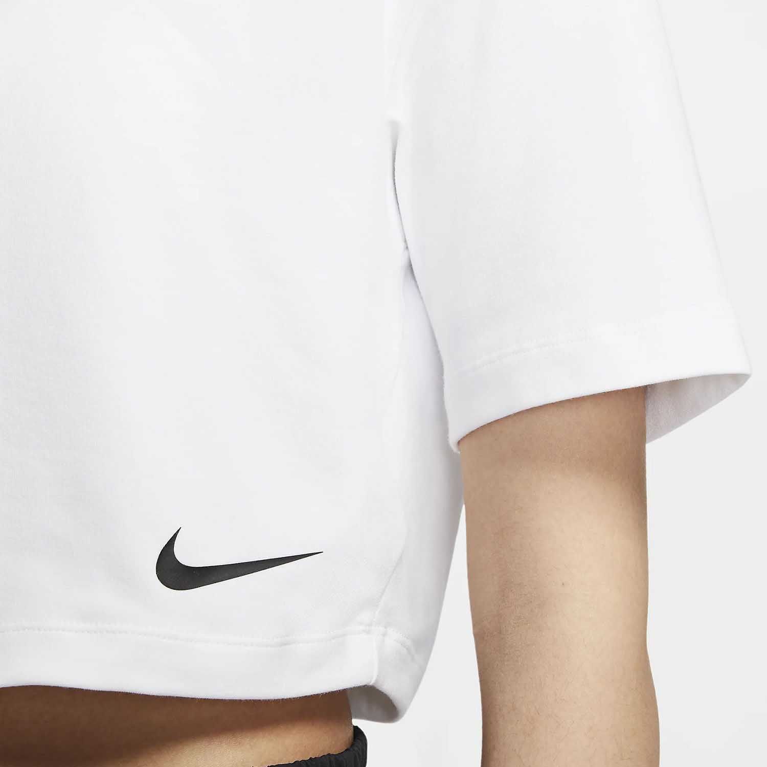 nike耐克正品2020新款sportswearswoosh女子短袖立领运动t恤