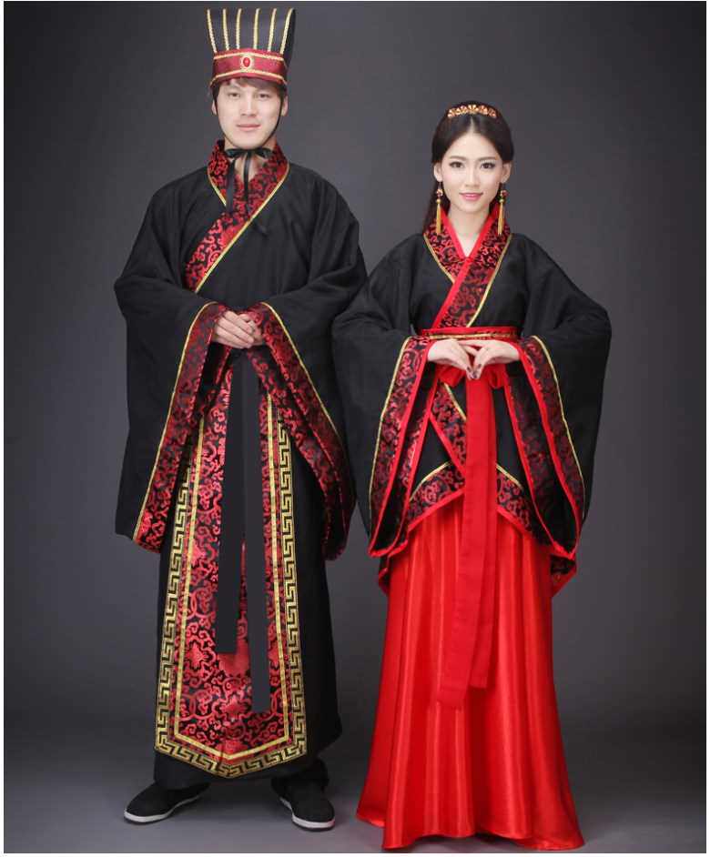 新款古装汉服双绕曲裾唐装表演服 国学成人礼 汉服女古代演出服装