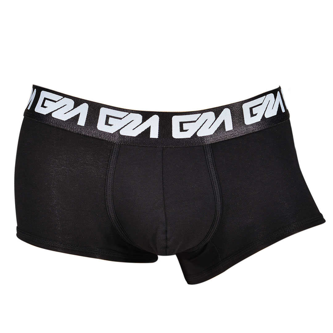 andrew棉质内裤男 平角裤 u凸囊袋透气低腰黑色四角裤 性感