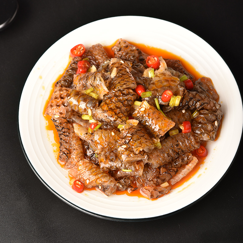 凉拌红油鱼皮卷qq香辣零食丝酒店饭店用特色半成品凉菜即食冷菜盘