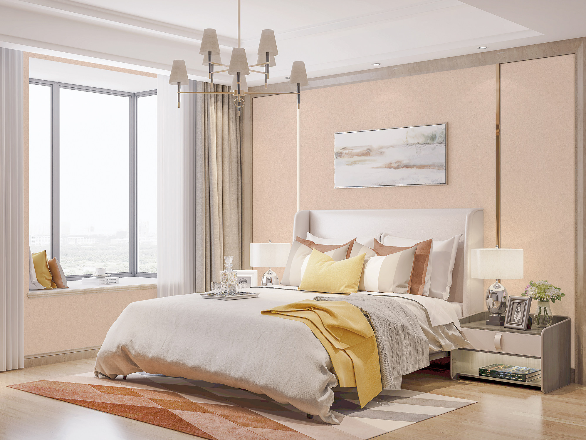 硅藻壁布客厅卧室电视墙布包现代流行素色全屋无缝墙布