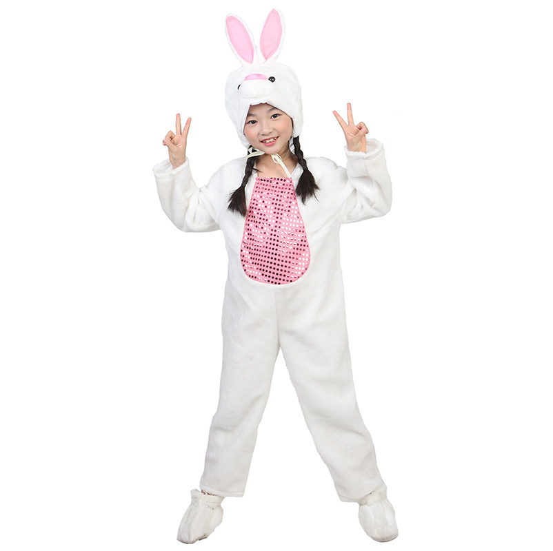 六一小白兔演出服装 幼儿园舞蹈兔子表演服儿童动物亲子舞台服装