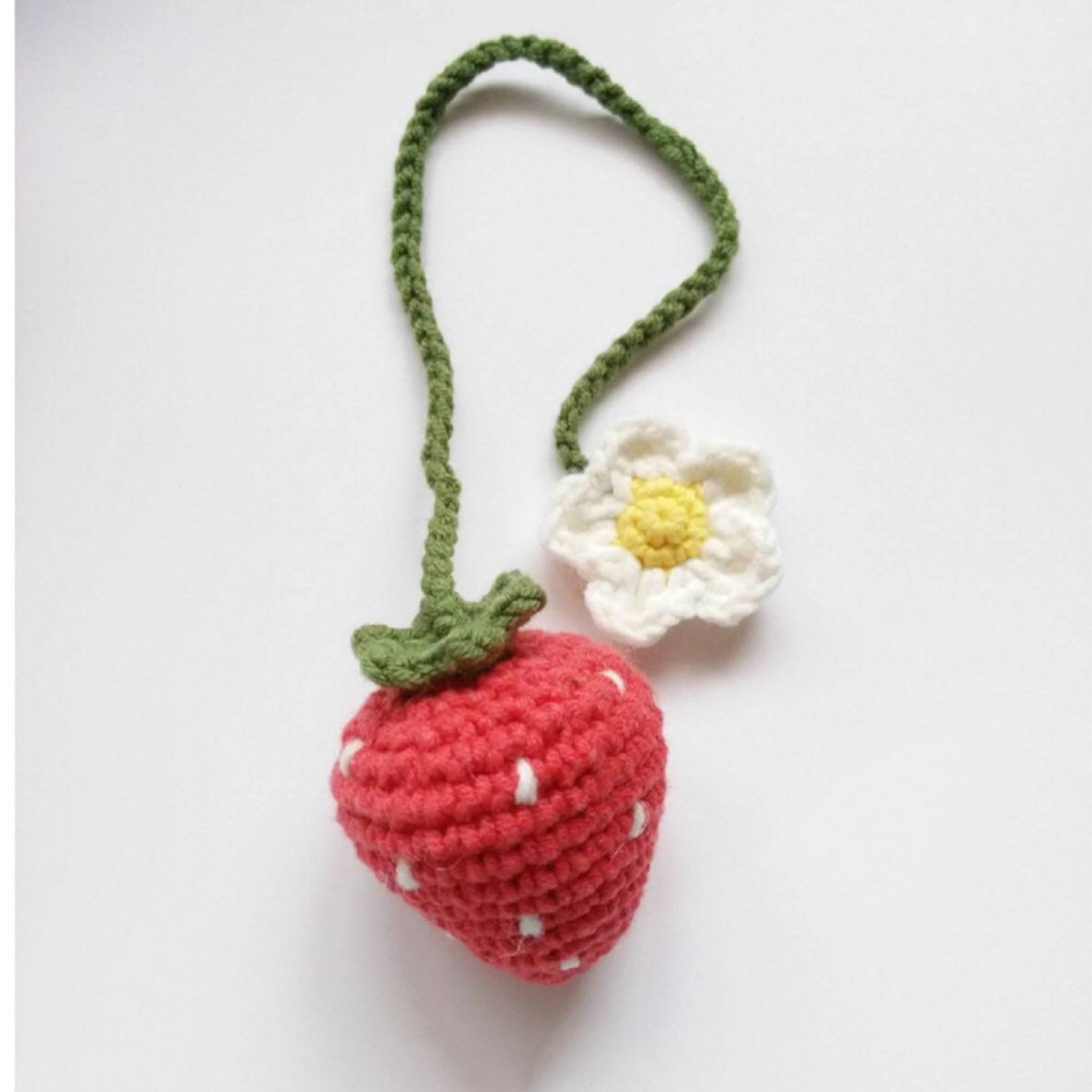 勾勾乐手工 毛线钩针编织草莓挂件 书签diy视频材料包——勾勾乐手工.
