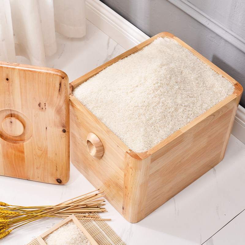 康熙实木米桶防虫防潮密封米缸米面家用香柏米桶