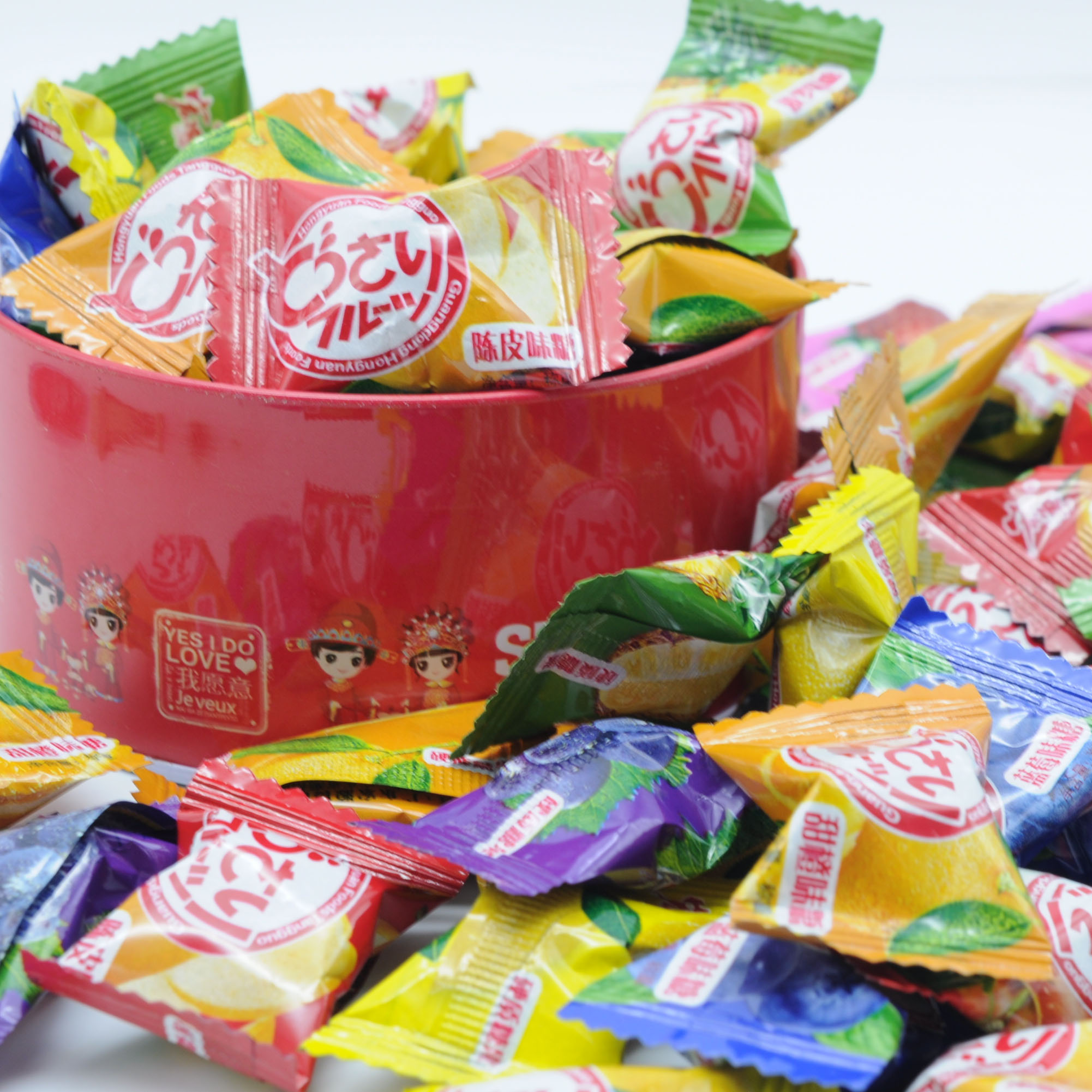 宏源什锦糖500克包邮喜糖果零食草莓菠萝葡萄多种水果味混合装