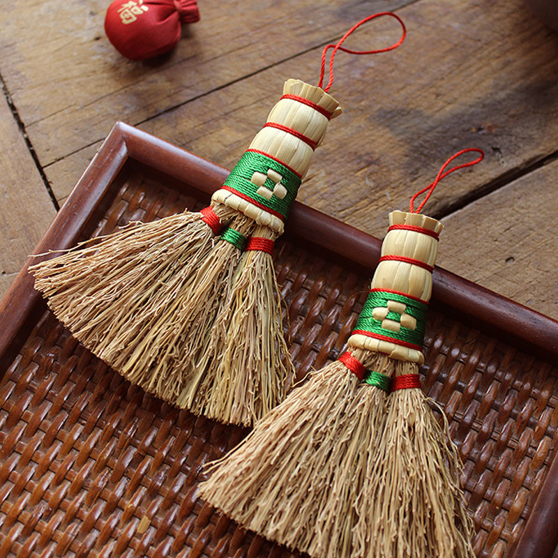 帛彩堂手工扫帚扫把挂件车内挂饰家居家居装饰装饰品摆件