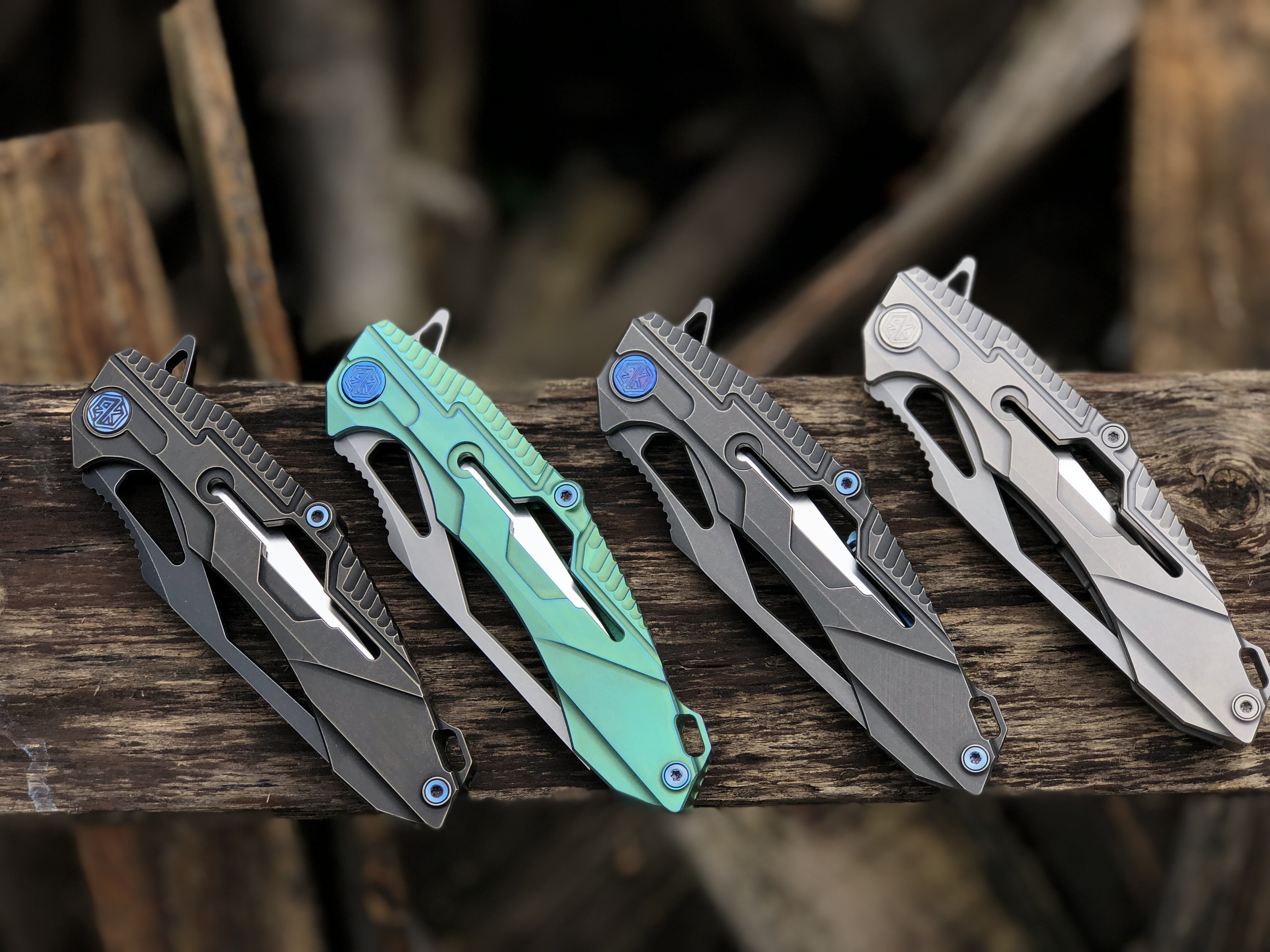 rike正品魔影1号m1钛合金折刀粉末钢s35vn户外折叠刀m2口袋刀折刀