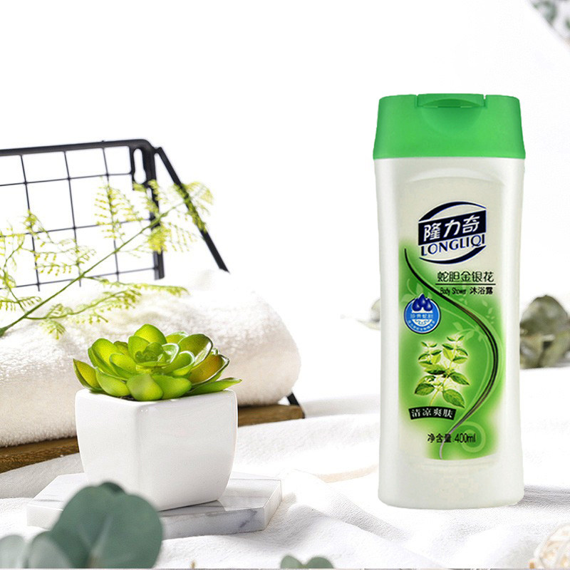 隆力奇蛇胆金银花清爽沐浴露400ml3男夏季清凉女学生沐浴露